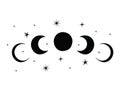 minimalist tattoo of lunar cycle