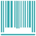 Minimalist teal barcode graphic for retail price and product data Royalty Free Stock Photo
