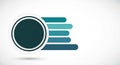 Minimalist Teal and Grey Digital Interface Element with Circular Progress Loading Bar and Horizontal Status Lines Royalty Free Stock Photo