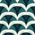 Minimalist Teal And White Retro Pattern With Vienna Secession Influence