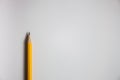 Top view close up of wooden pencil isolated in texture white paper