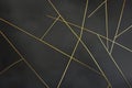 Minimalist thin gold lines, forming intersecting angular shapes on a smooth charcoal background.