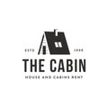 Minimalist tiny house, hut, cottage, cabin logo icon vector