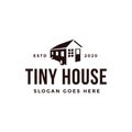 Minimalist tiny house trailer logo vector