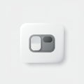 Minimalist toggle switch against a plain white background. The switch has a rectangu Royalty Free Stock Photo