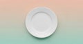 Empty White Plate on Pastel Gradient Background Royalty Free Stock Photo