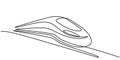 Minimalist Train One Line Art. Simple continuous line design of a train, ideal for transport themes Royalty Free Stock Photo