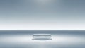 Minimalist translucent cylindrical podium with soft studio lighting and a subtle gradient background Keywords Royalty Free Stock Photo