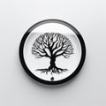 Minimalist Tree Logo On Contemporary Glass: Symbolic Iconography