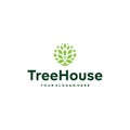 minimalist TreeHouse leaves plants logo design