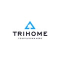 minimalist TRIHOME building apartment logo design