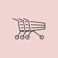 minimalist trolleys icon vector logo symbol illustration design