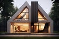a minimalist two-story house with a basic geometric shape Royalty Free Stock Photo