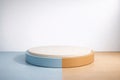 Minimalist Two Tiered Circular Platform with Color Block Base Royalty Free Stock Photo