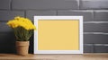 Minimalist Typography Art With Yellow Flowers In A Room