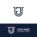 Minimalist UJ or JU logo. Royalty Free Stock Photo