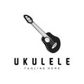 Minimalist Ukulele Music Logo Design, Ukulele Guitar Vector. Ukelele Logo Design