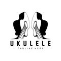 Minimalist Ukulele Music Logo Design, Ukulele Guitar Vector. Ukelele Logo Design