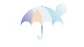 Minimalist Umbrella with Rain Drops Icon, vector design Generative AI Royalty Free Stock Photo