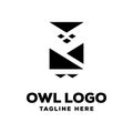 Minimalist unique Cool Owl logo concept