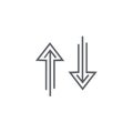 Minimalist up and down arrows line icon. Modern geometric direction and exchange symbol Royalty Free Stock Photo