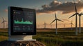 Minimalist user interface for monitoring renewable energy Royalty Free Stock Photo
