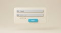 Minimalist 3D Login Form Interface Royalty Free Stock Photo