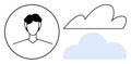 Minimalist User Profile with Abstract Cloud Elements Representing Online Presence or Data Storage Royalty Free Stock Photo