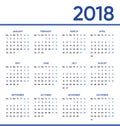 Minimalist vector 2018 calendar