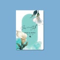 editable vector calla lily floral wedding invitation template Minimalist