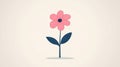 A minimalist vector of a fivepetaled flower, featuring soft colors and a clean design for a modern aesthetic Royalty Free Stock Photo