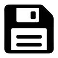 Simple black floppy disk save icon isolated on a white background Royalty Free Stock Photo