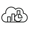Cloud computing and data analysis vector icon Royalty Free Stock Photo