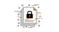 Minimalist Vector Icon of Locked Confidential Documents Royalty Free Stock Photo