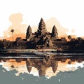 Minimalist Vector Illustration Of Angkor Wat In Finland