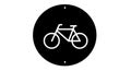 Bicycle Sign Icon in Black Circle Royalty Free Stock Photo