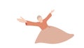 Minimalist Whirling Dervish Pose, Spiritual Sufi Vector Art, vector design Generative AI Royalty Free Stock Photo
