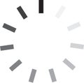 Simple black and white circular progress loading indicator icon for web and app design. Royalty Free Stock Photo