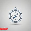 A minimalist vector illustration of a compass. It features a circular design with a blue Royalty Free Stock Photo
