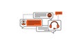 Minimalist Vector Illustration of Live Chat Customer Support Royalty Free Stock Photo