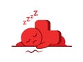 Red Sleeping Figure with ZZZZ Symbol Royalty Free Stock Photo