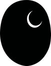 Minimalist Crescent Moon in Black Night Sky - Simple Vector Silhouette Royalty Free Stock Photo