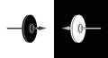 Spear Piercing Target or Shield Icon - Black and White Contrast Royalty Free Stock Photo