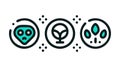 Three Alien Heads in a Simple, Modern Style, vector design Generative AI Royalty Free Stock Photo