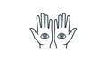 Mystical Hands with All-Seeing Eyes Symbol Royalty Free Stock Photo
