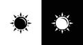 Stylized Sun Icon Set - Black and White Contrast Royalty Free Stock Photo