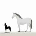 Minimalist Vector Illustration Of Grey And White Horses With Foal Royalty Free Stock Photo