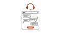 Minimalist Vector Illustration of Live Chat Customer Support Royalty Free Stock Photo
