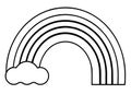 Rainbow line art silhouette vector for weather, hope, and positivity themes Royalty Free Stock Photo