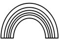 Rainbow line art silhouette vector for weather, hope, and positivity themes Royalty Free Stock Photo